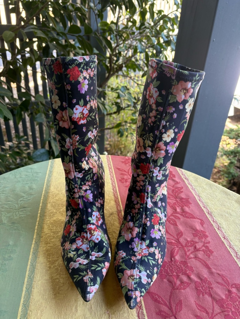 ZARA New Woman Floral Fabric High Heel Ankle Boot🌸🌺 Pointed Toe